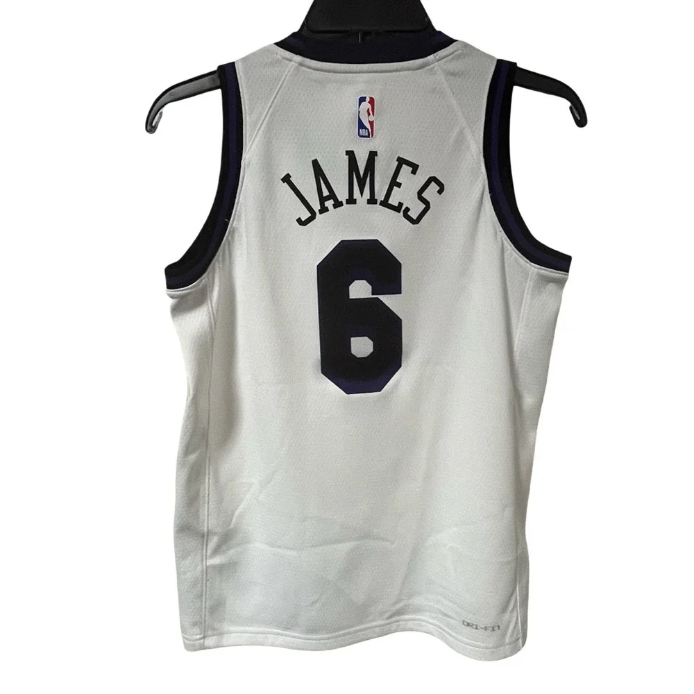 NWOT Nike Swingman LeBron James Lakers #6 City Edition Jersey White Youth Medium